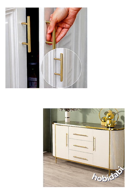 Paslanmaz Altın Sarı Kulp Tv Ünitesi Yatak Odası Mobilya Çekmece Vestiyer Mutfak Dolap Kulbu