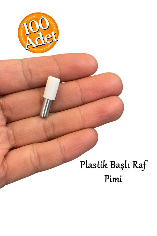 Metal Başlı Raf Pimi Beyaz 100 Adet