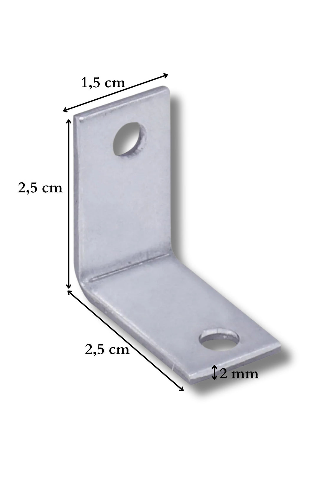 16x25x25 mm Koli Demir Gönye Köşebent - Mobilya Dolap Raf Masa Çekmece Köşe Sabitleme Birleştirme
