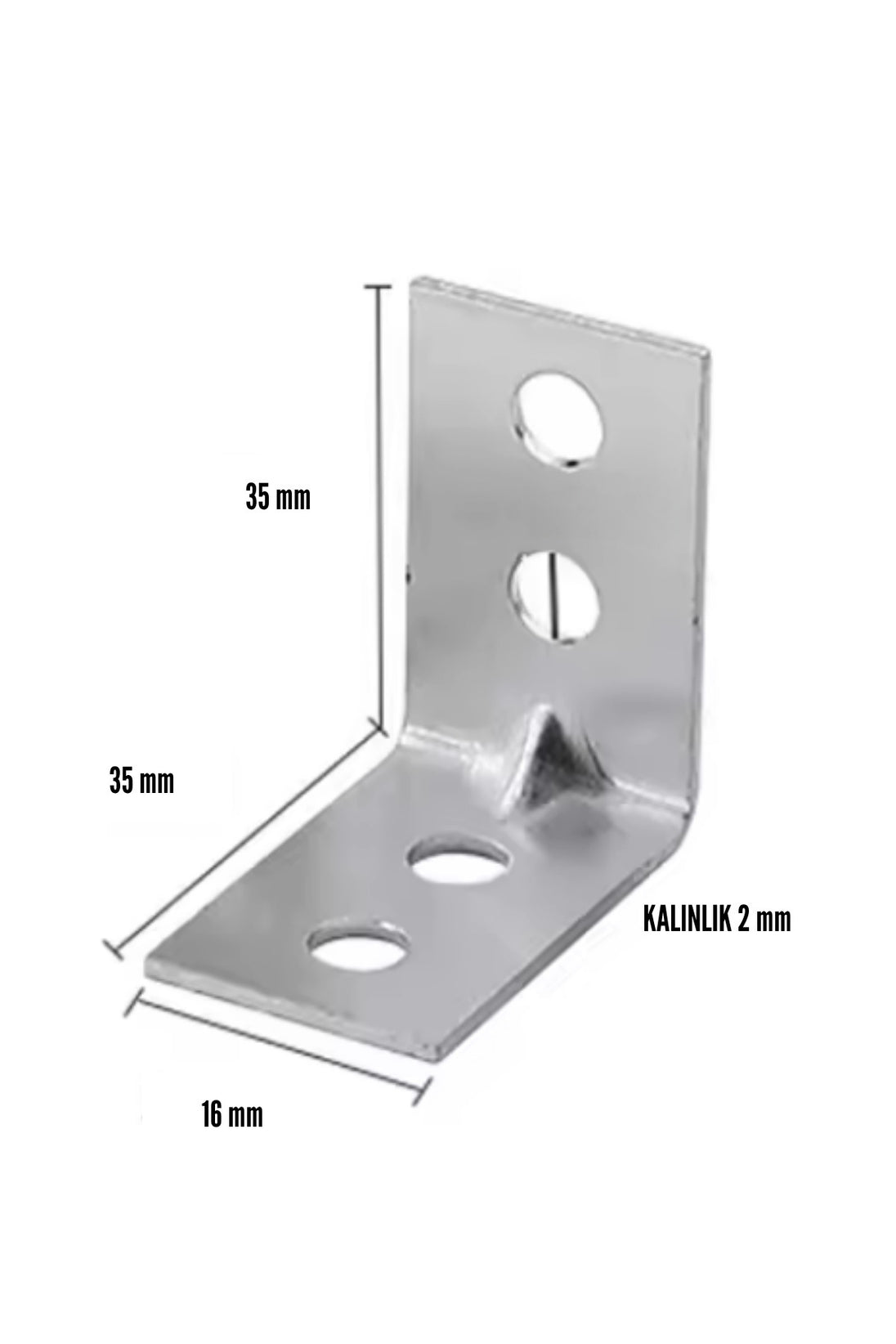 Köşe Gönye L Demir Köşebent 16x35 Gönye Kalınlık 2mm No:2 L