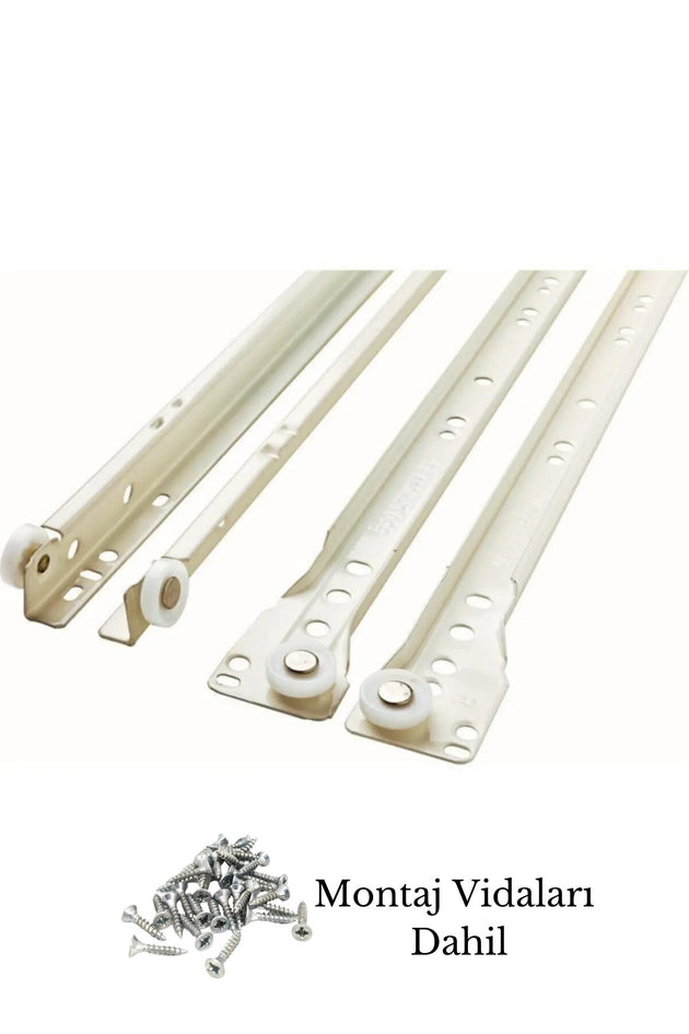40 Cm Klasik Kızaklı Dolap Çekmece Rayı 1 Çekmecelik (4 PARÇA KARŞILIKLI)