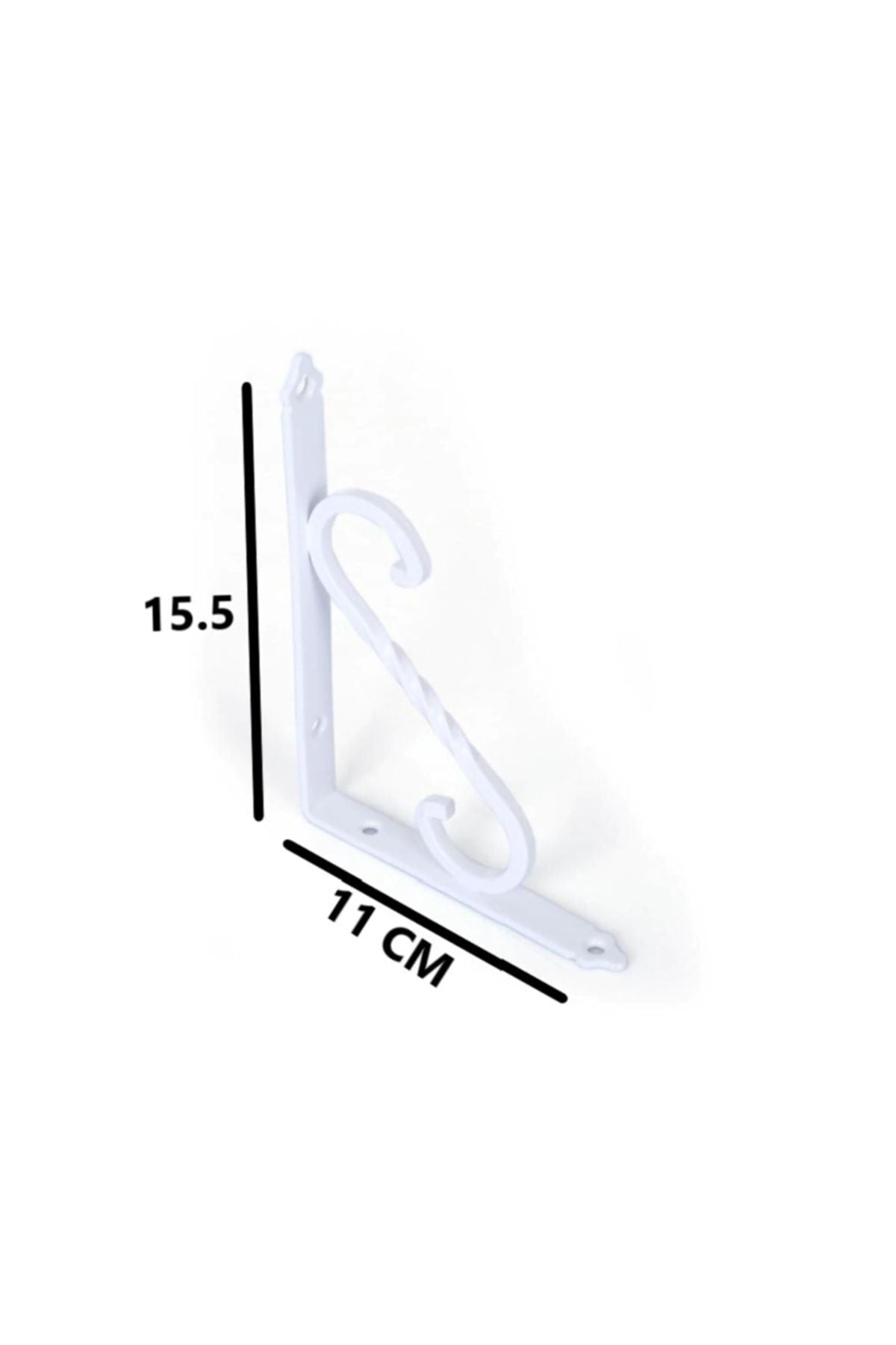 4 Adet Beyaz 15.5x11 Ferforje Raf Altı Metal L Ayak