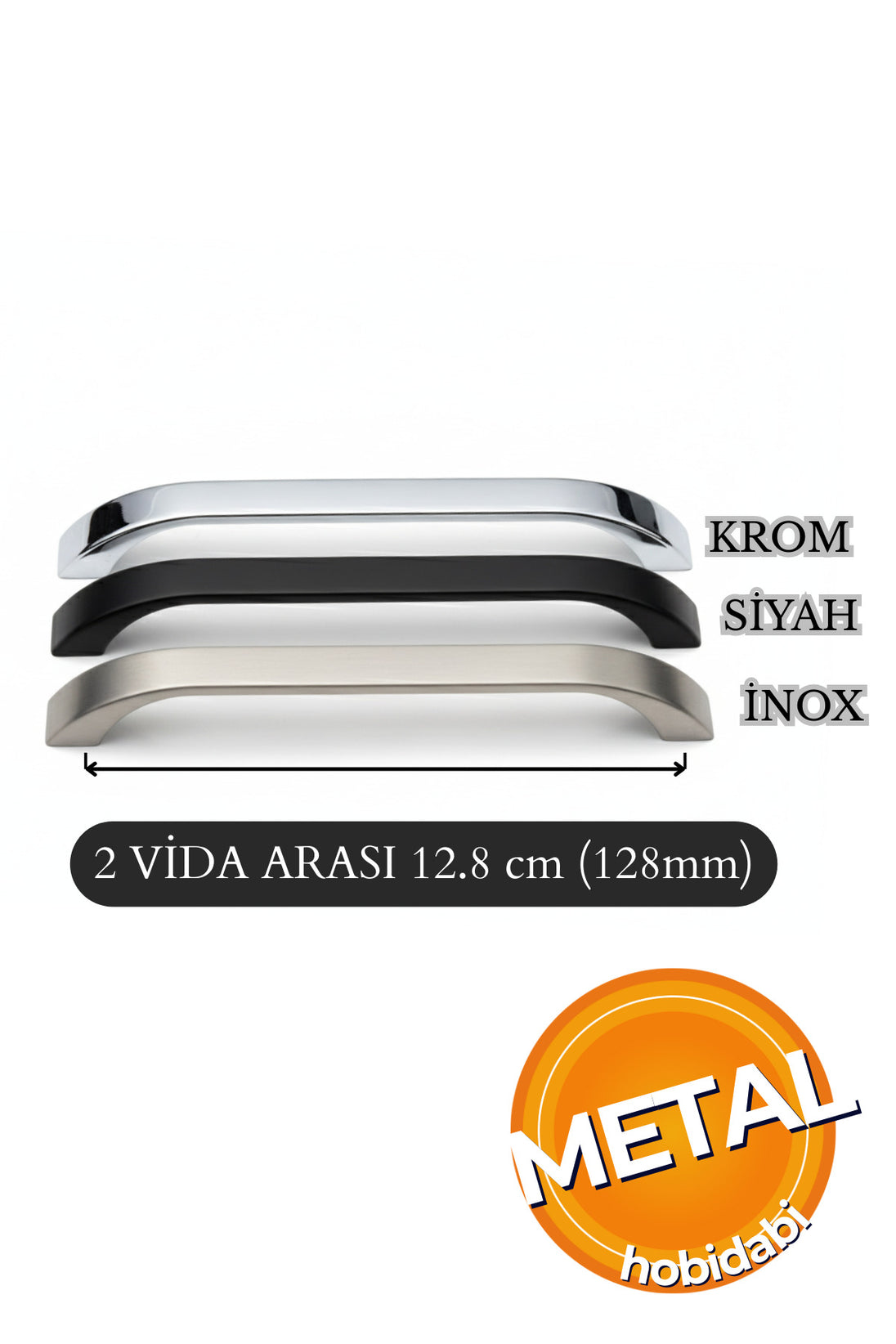 128 mm Metal 10 Adet Göksu Krom Kulp Tv Ünitesi Kulbu Mobilya Çekmece Vestiyer Mutfak Dolap