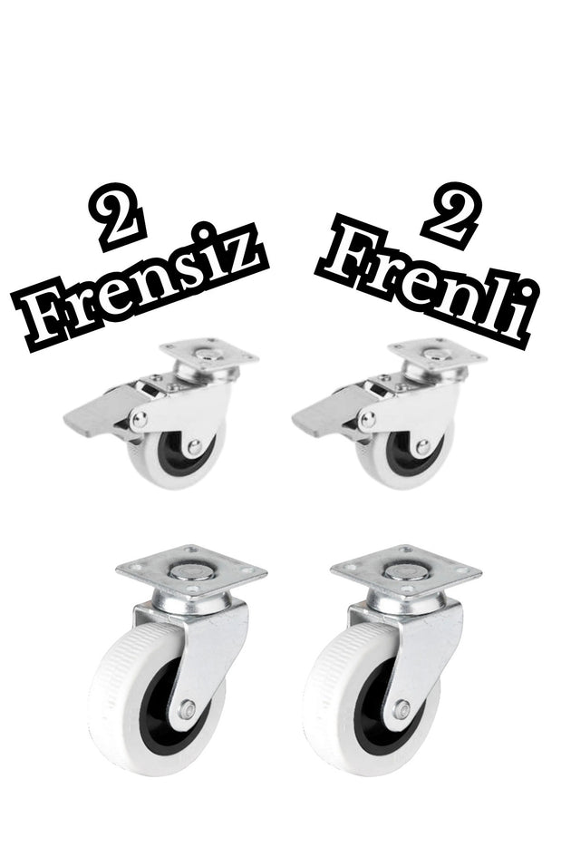2 Frenli - 2 Frensiz Masa Mobilya Tekeri
