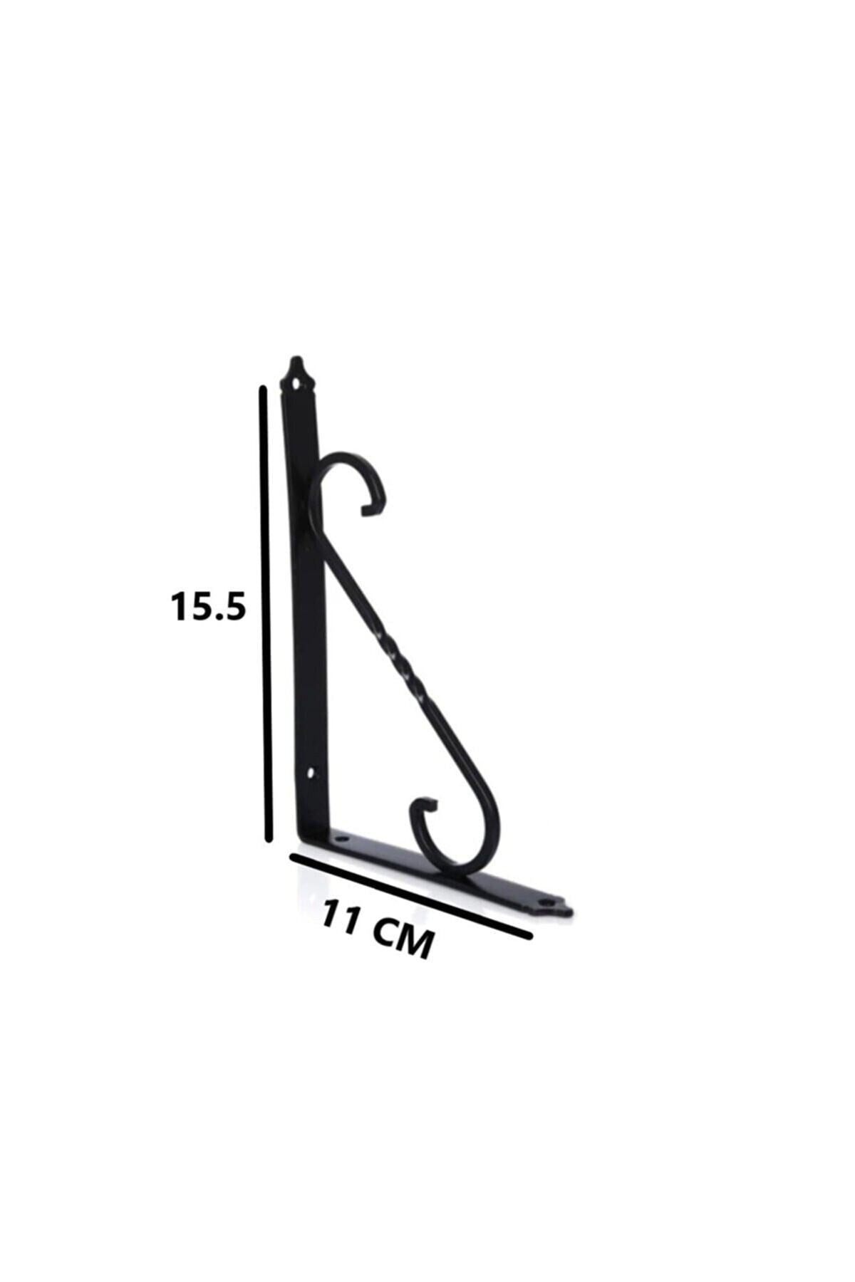 20 Adet 15.5x11 Siyah Ferforje Raf Altı Metal L Ayak Toptan