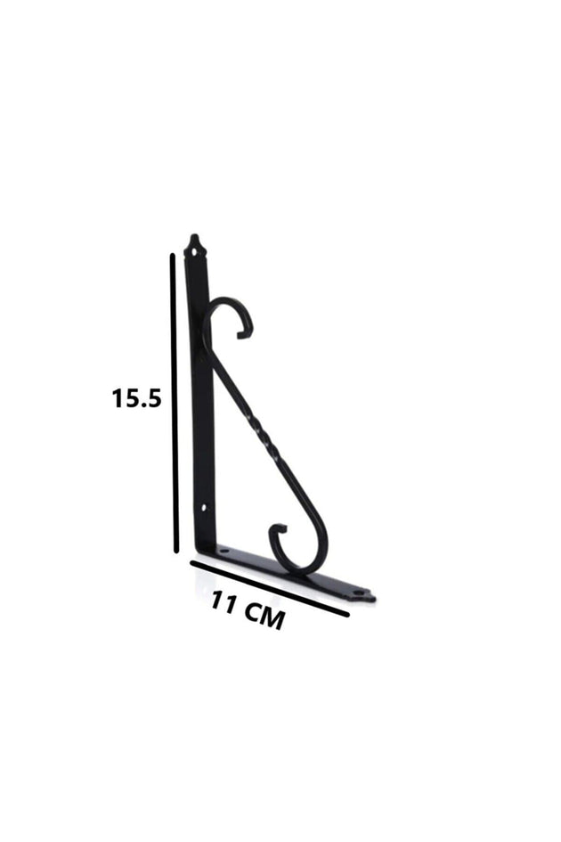 20 Adet 15.5x11 Siyah Ferforje Raf Altı Metal L Ayak Toptan