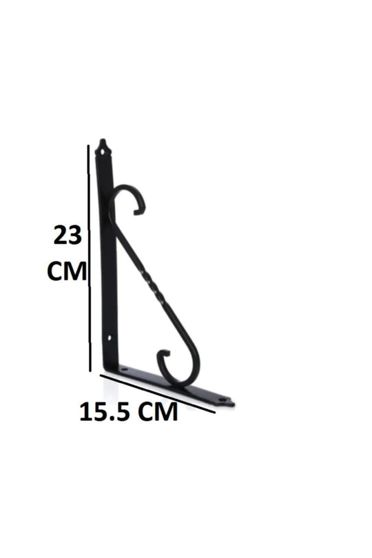 20 Adet 23x15.5 Siyah Ferforje Raf Altı Metal L Ayak Toptan