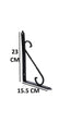 20 Adet 23x15.5 Siyah Ferforje Raf Altı Metal L Ayak Toptan