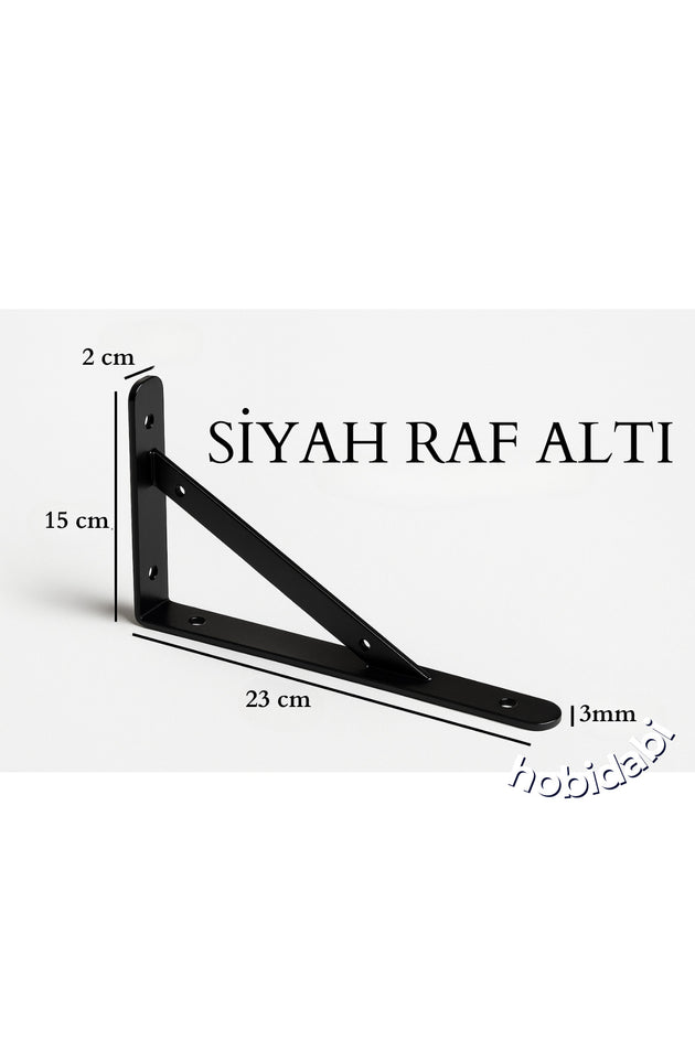 Raf Altı Dekoratif Raf Tutucu Ayak Ferforje Siyah 15X23 cm 2 Adet