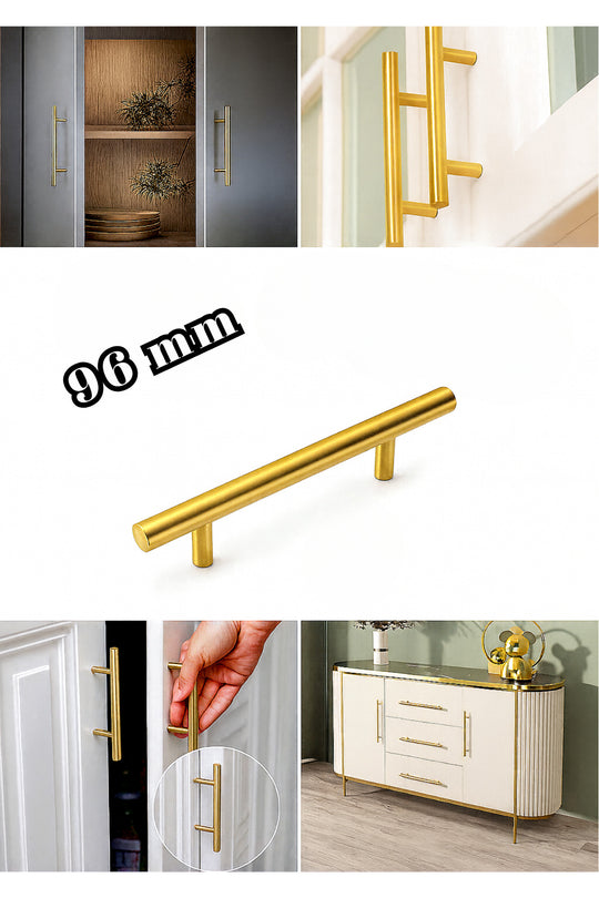 96mm Paslanmaz Altın Sarı Kulp Tv Ünitesi Yatak Odası Mobilya Çekmece Vestiyer Mutfak Dolap Kulbu