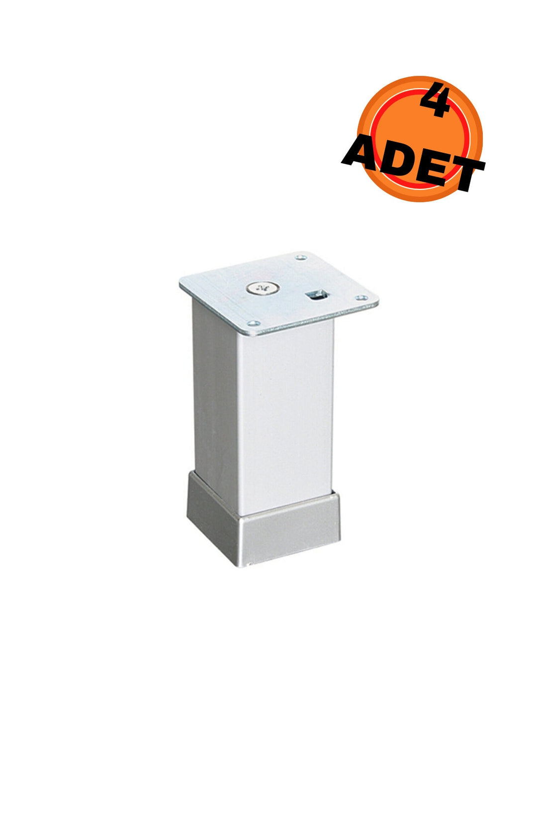 15 Cm Alüminyum Düz Kare 40x40 Ayak Matkrom (4 Adet)
