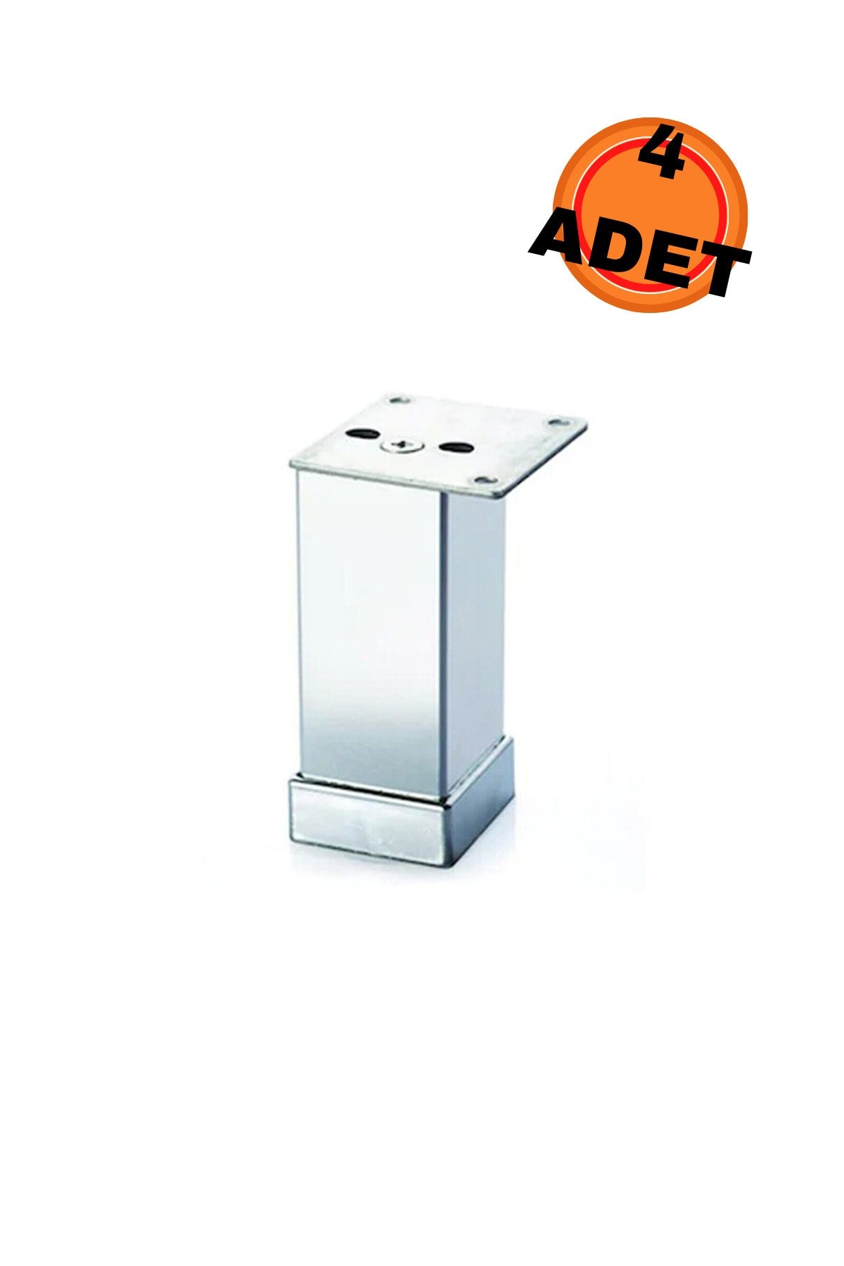 20 Cm Alüminyum Düz Kare 40x40 Ayak Krom (4 Adet)
