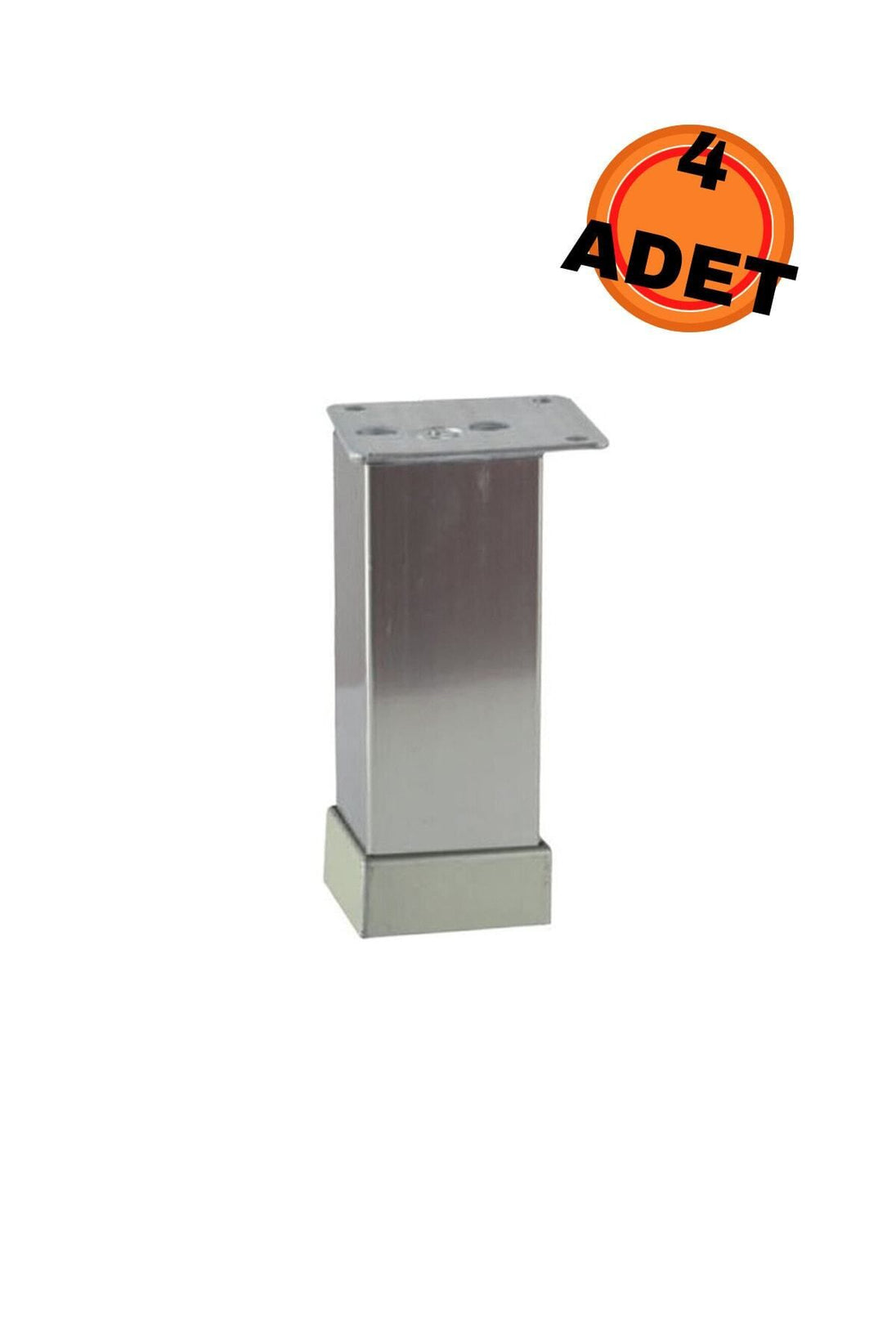 12 Cm Alüminyum Düz Kare 40x40 Ayak Inox (4 Adet)