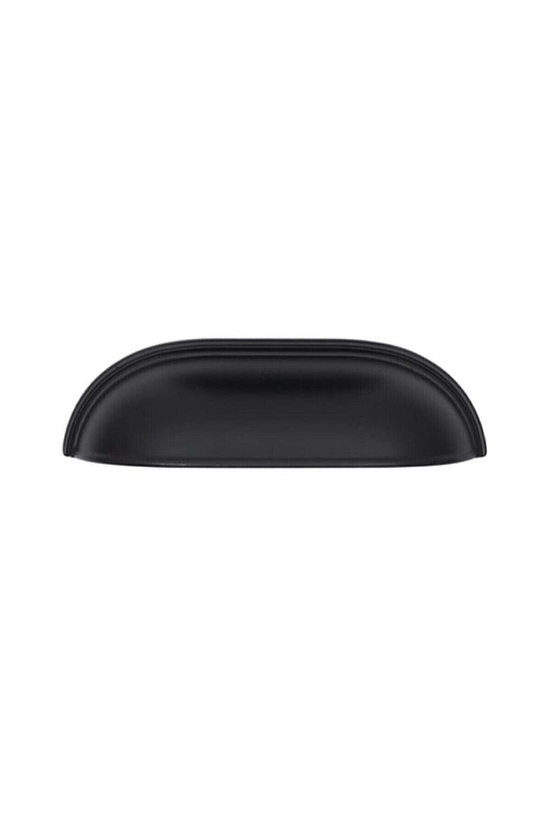 Metal 128 Mm Siyah Tas Mobilya Kulpu Midye Çanak Mat Siyah Dolap Çekmece Vestiyer
