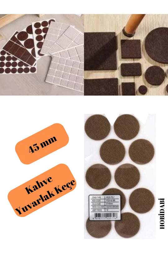 Keçe 45 Mm Yuvarlak Yapışkanlı Mobilya Keçesi