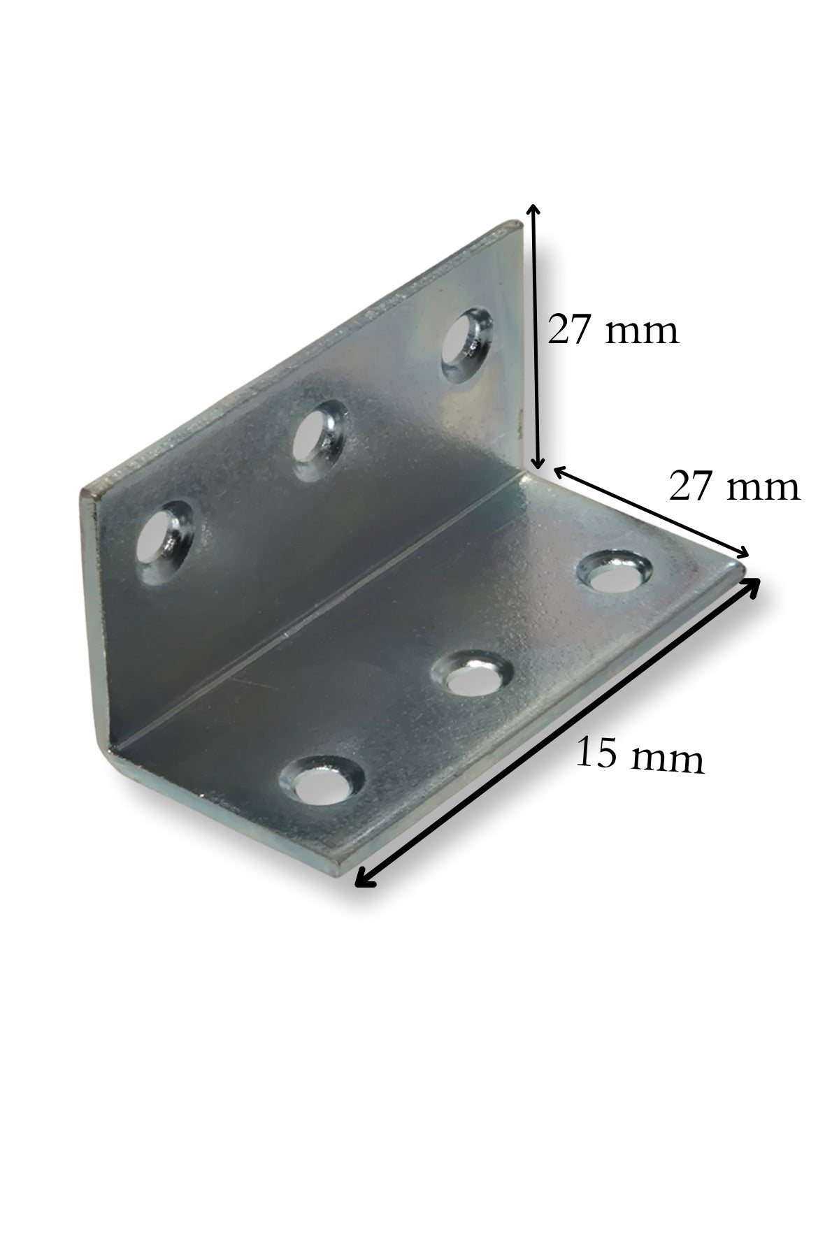 25x25x54mm 5 Adet Demir Gönye Köşebent - Mobilya Dolap Raf Masa Çekmece Köşe Sabitleme Birleştirme
