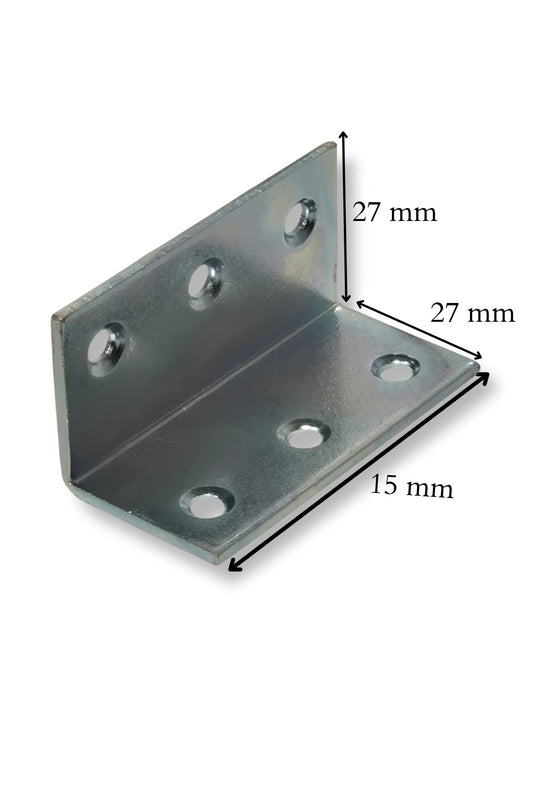 25x25x54mm 5 Adet Demir Gönye Köşebent - Mobilya Dolap Raf Masa Çekmece Köşe Sabitleme Birleştirme