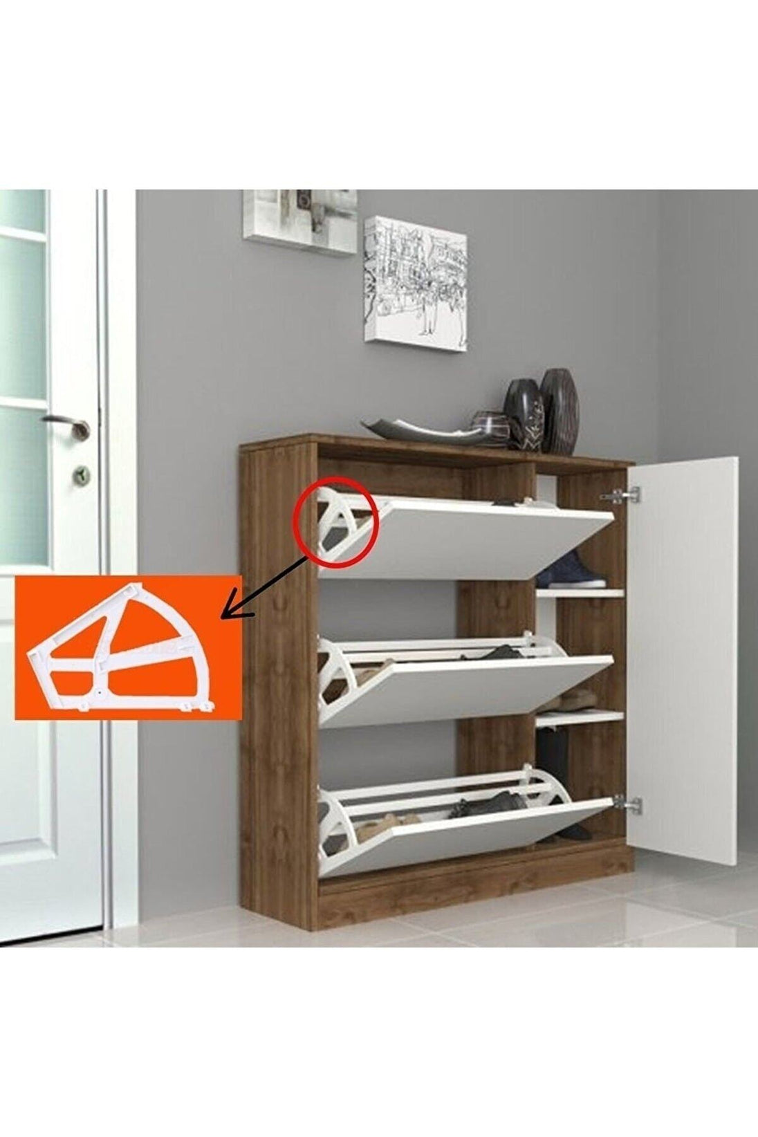 Ayder 2 Li Rulmanlı Ayakkabılık Aparatı Beyaz ( 2 Paket )