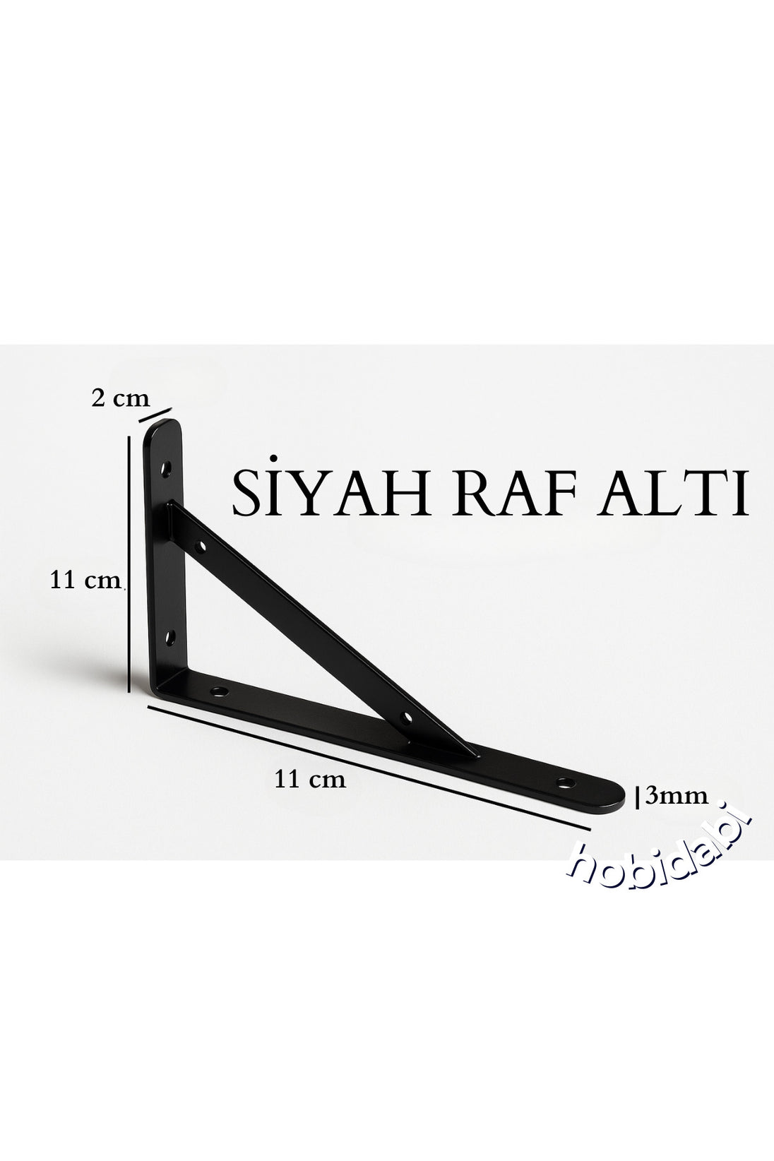 Raf Altı Dekoratif Raf Tutucu Ayak Ferforje Siyah 11X15 cm 2 Adet