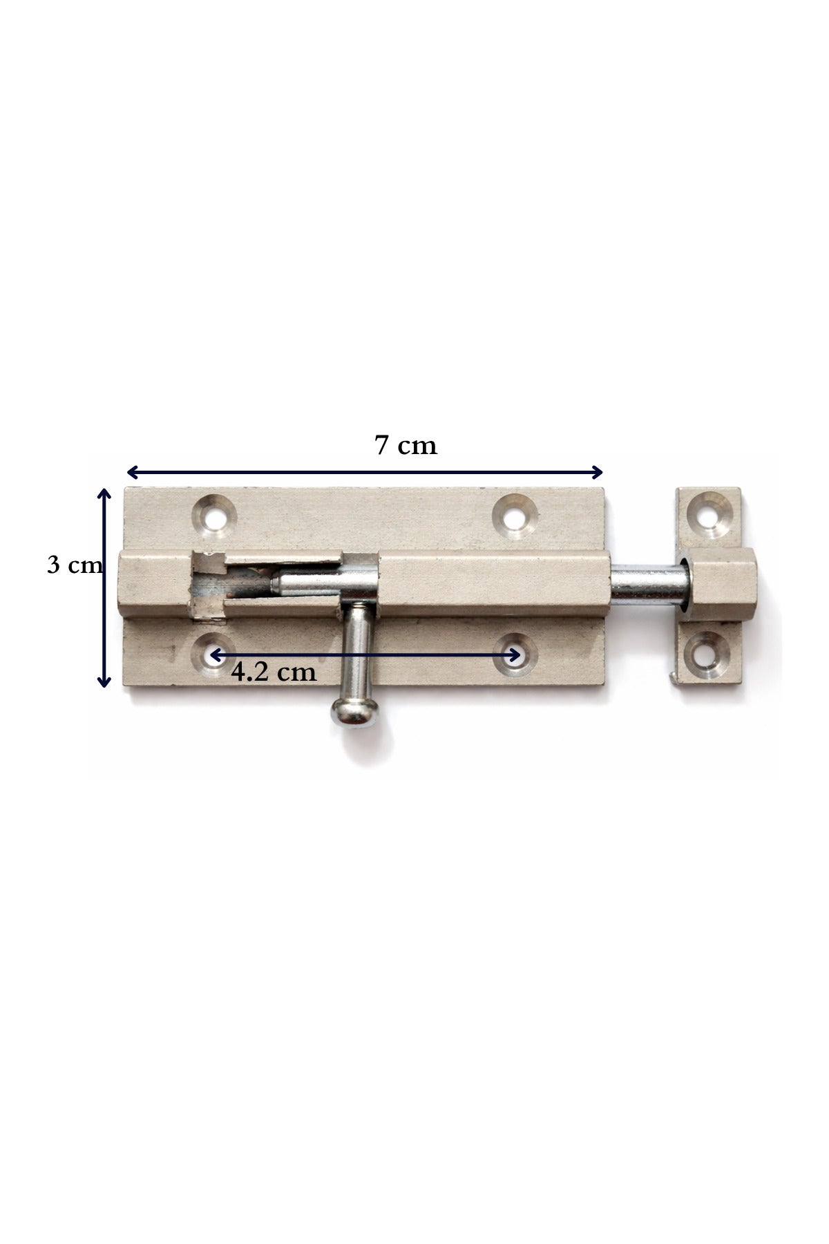 Alüminyum Mini Kapı Sürgüsü, Stil, 7 cm x 3 cm Boyutlarında, Nikel