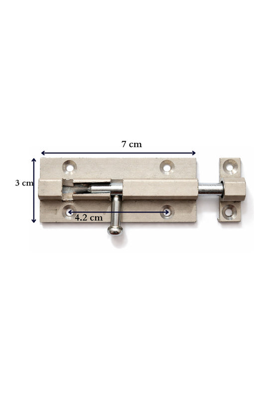 Alüminyum Mini Kapı Sürgüsü, Stil, 7 cm x 3 cm Boyutlarında, Nikel