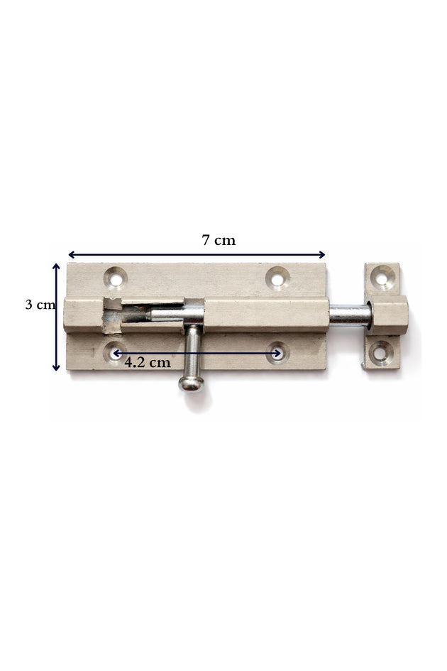 Alüminyum Mini Kapı Sürgüsü, Stil, 7 cm x 3 cm Boyutlarında, Nikel