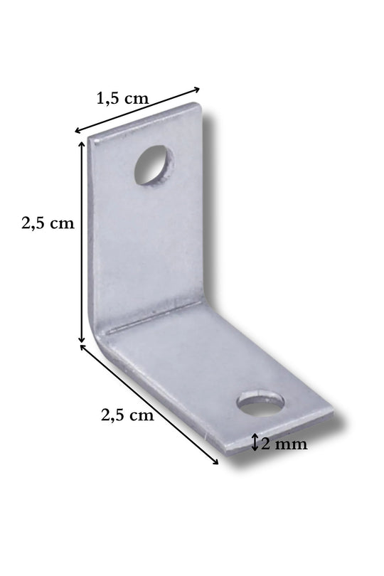 25x25x15 Mm Mobilya Eşya Dolap Deprem Sabitleyici Köşebent Bağlantı Aparatı L Demiri Gönye 50 Adet