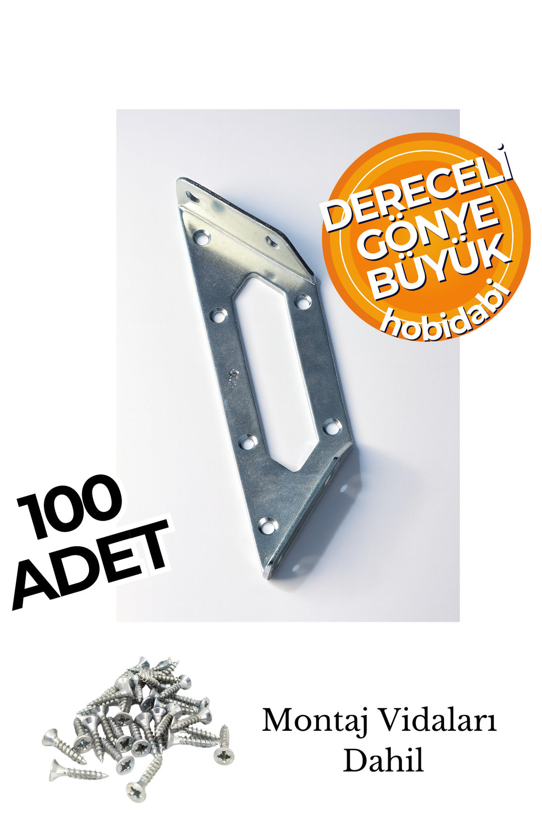 Mobilya Eşya Dolap Köşe Birleştirme Köşebent Sabitleyici Bağlantı Aparat L Demir Gönye Metal 100Adet