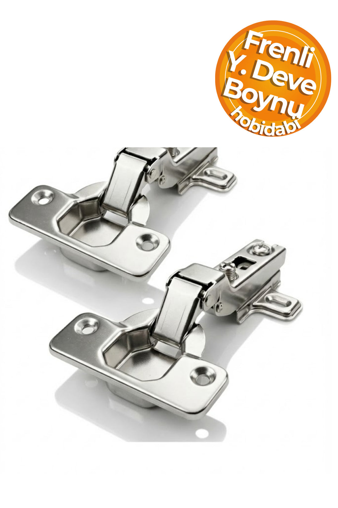 2 Adet Yarım Deve Boynu Frenli Mobilya Dolap Kapak Menteşesi