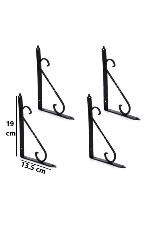 4 Adet Renk Seçenekli Siyah 19x13.5 Ferforje Raf Altı Metal L Ayak