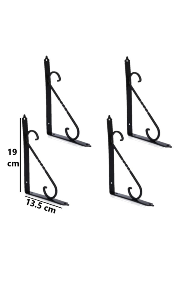 4 Adet Renk Seçenekli Siyah 19x13.5 Ferforje Raf Altı Metal L Ayak