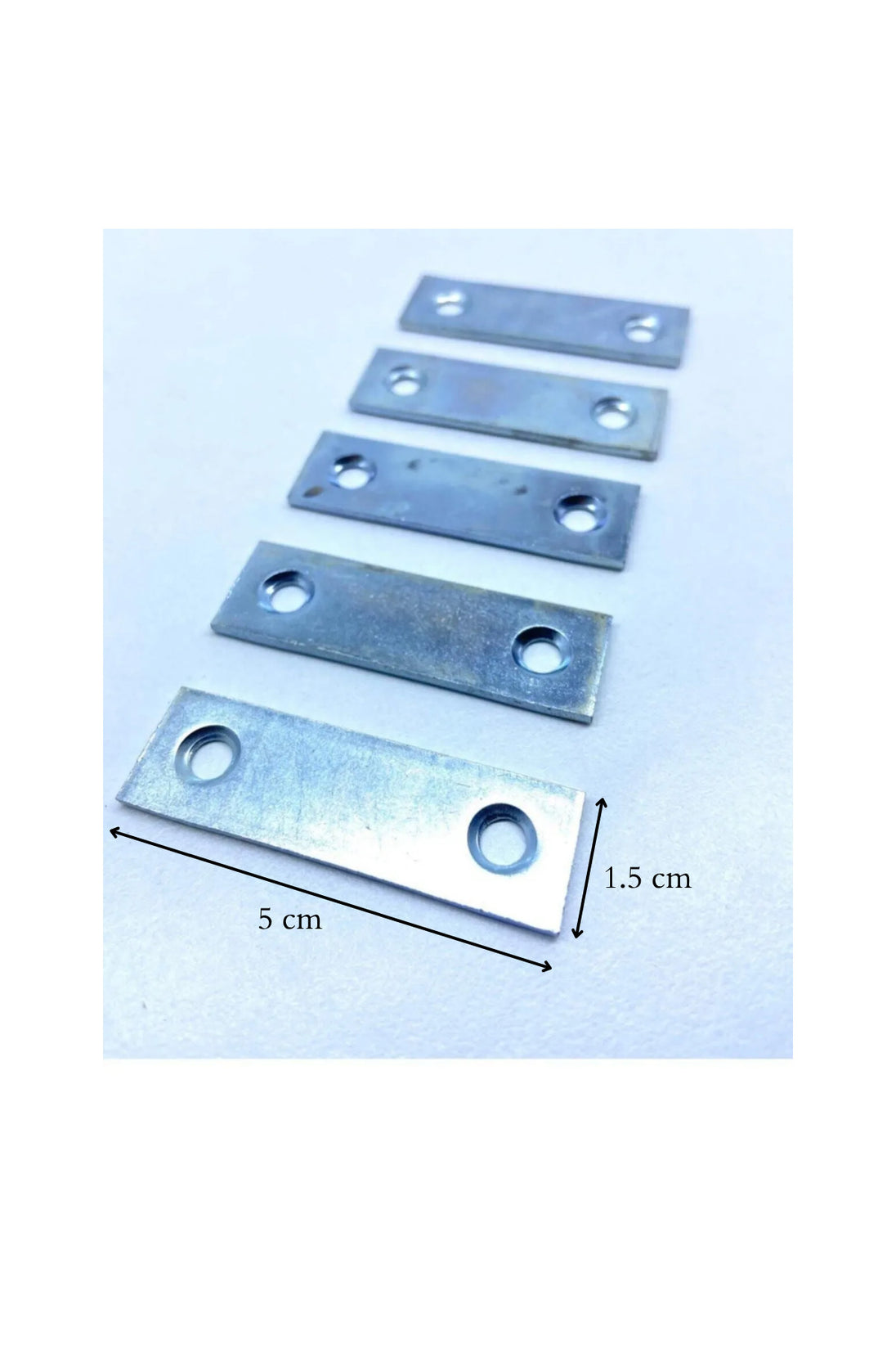 Küçük Metal Bağlantı Düz Gönye Sacı 5x1.5 cm - Mobilya Dolap Raf Birleştirme Düz Plaka