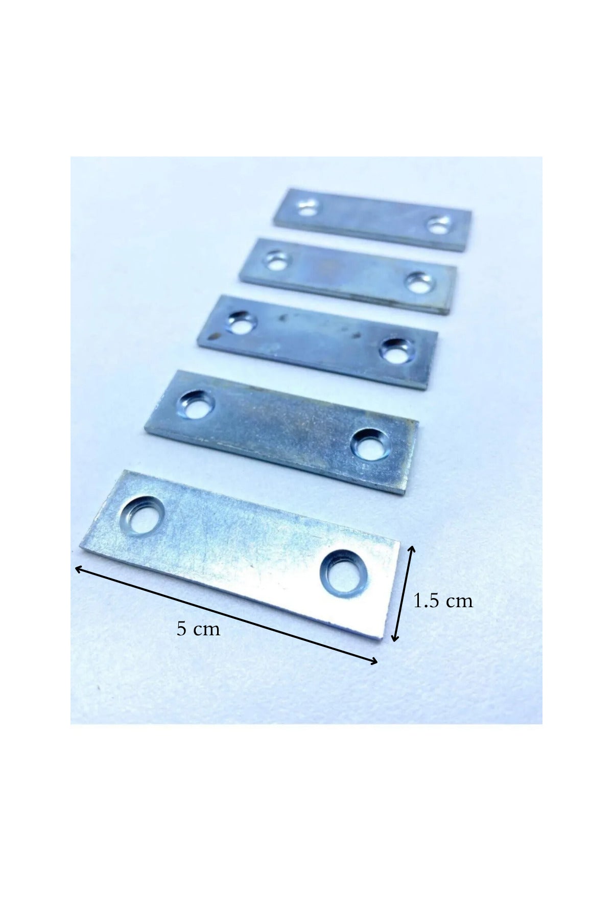 Küçük Metal Bağlantı Düz Gönye Sacı 5x1.5 cm - Mobilya Dolap Raf Birleştirme Düz Plaka