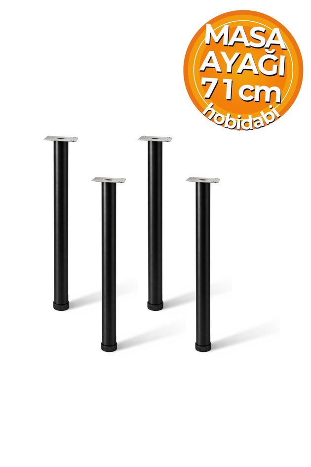 Metal Siyah 42'lik 4'lü Masa Ayağı 71 cm