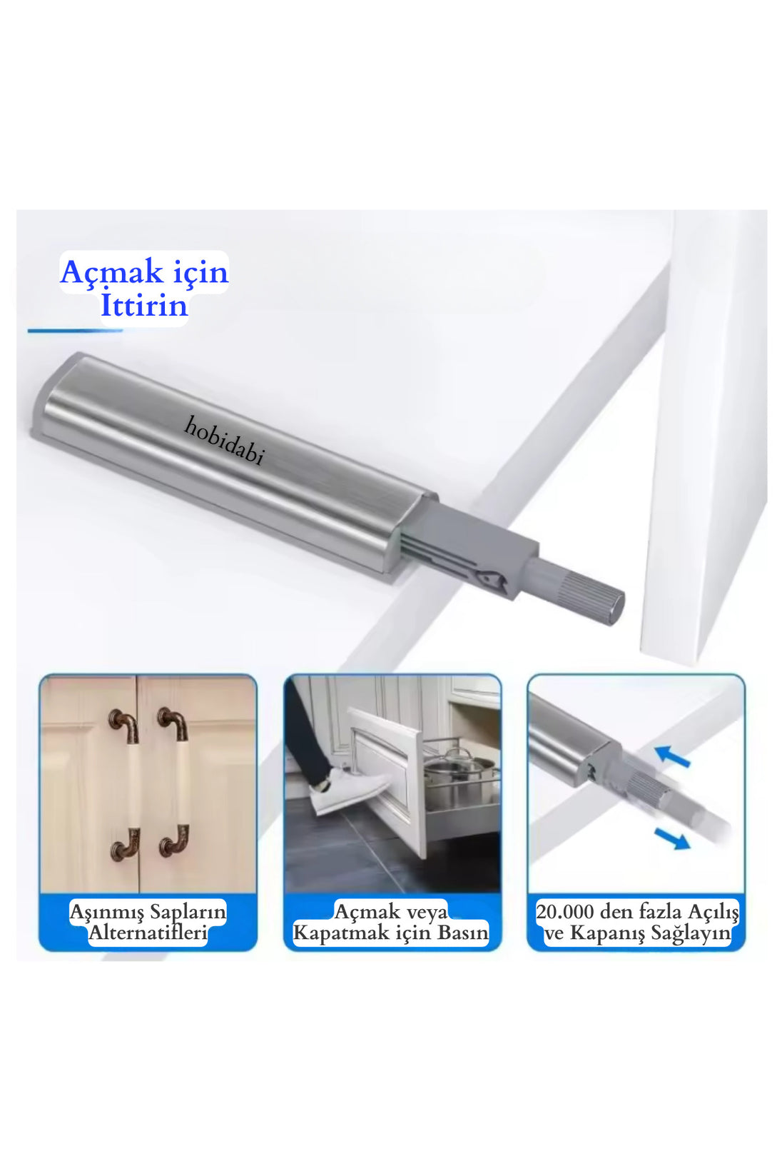 Metal Dolap Kapak Mıknatıslı Kapak Basac Kapak Itici Bas Aç 1 Adet