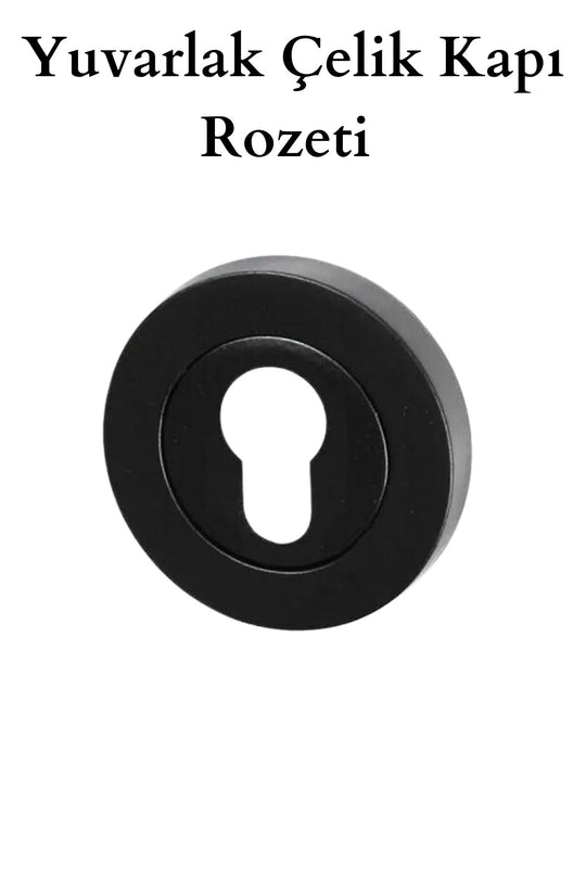 Çelik Kapı Rozeti Yuvarlak Siyah Yale 2 Adet
