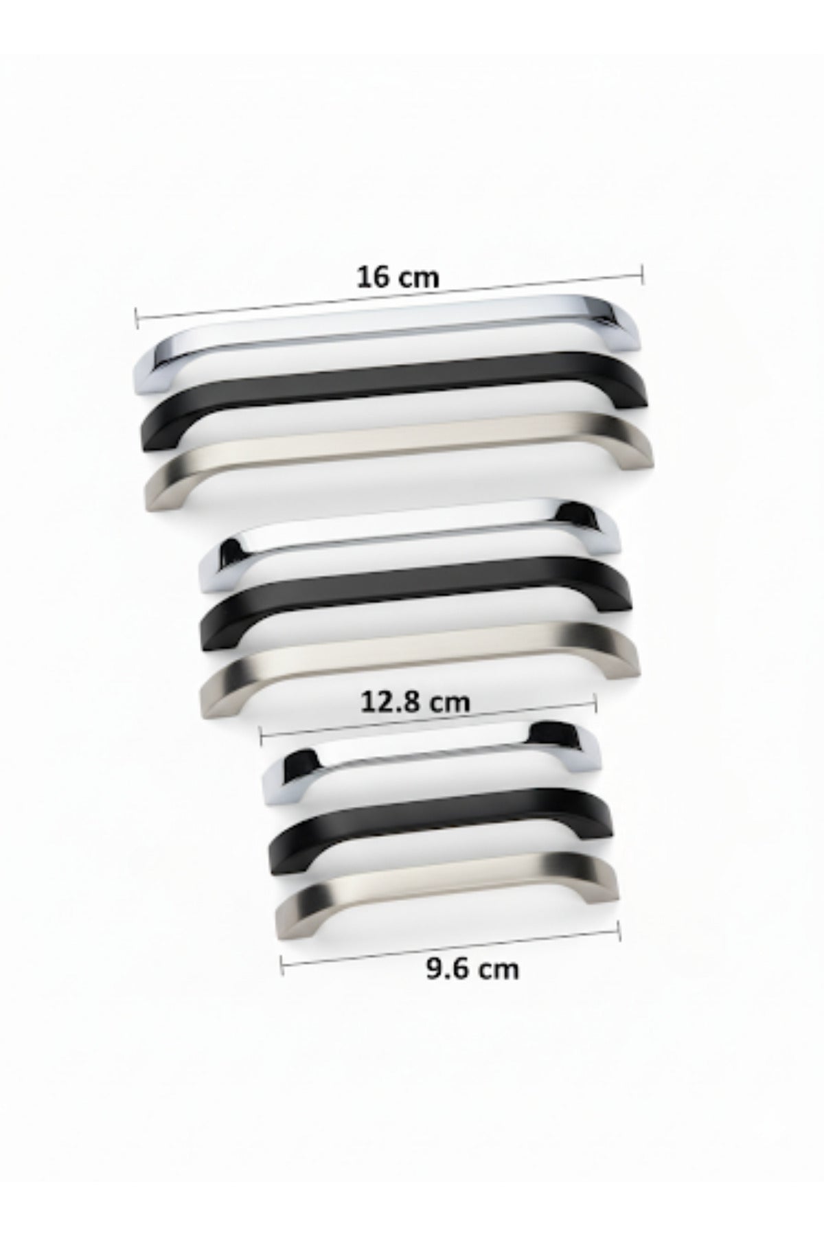 160 mm Metal 10 Adet Göksu Siyah Kulp Tv Ünitesi Kulbu Mobilya Çekmece Vestiyer Mutfak Dolap