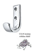 Krom Metal Elbise Askısı, Duvar Montaj Askılık, 5x3x1.8 cm, Montaj Vidaları Dahil, 5 Adet