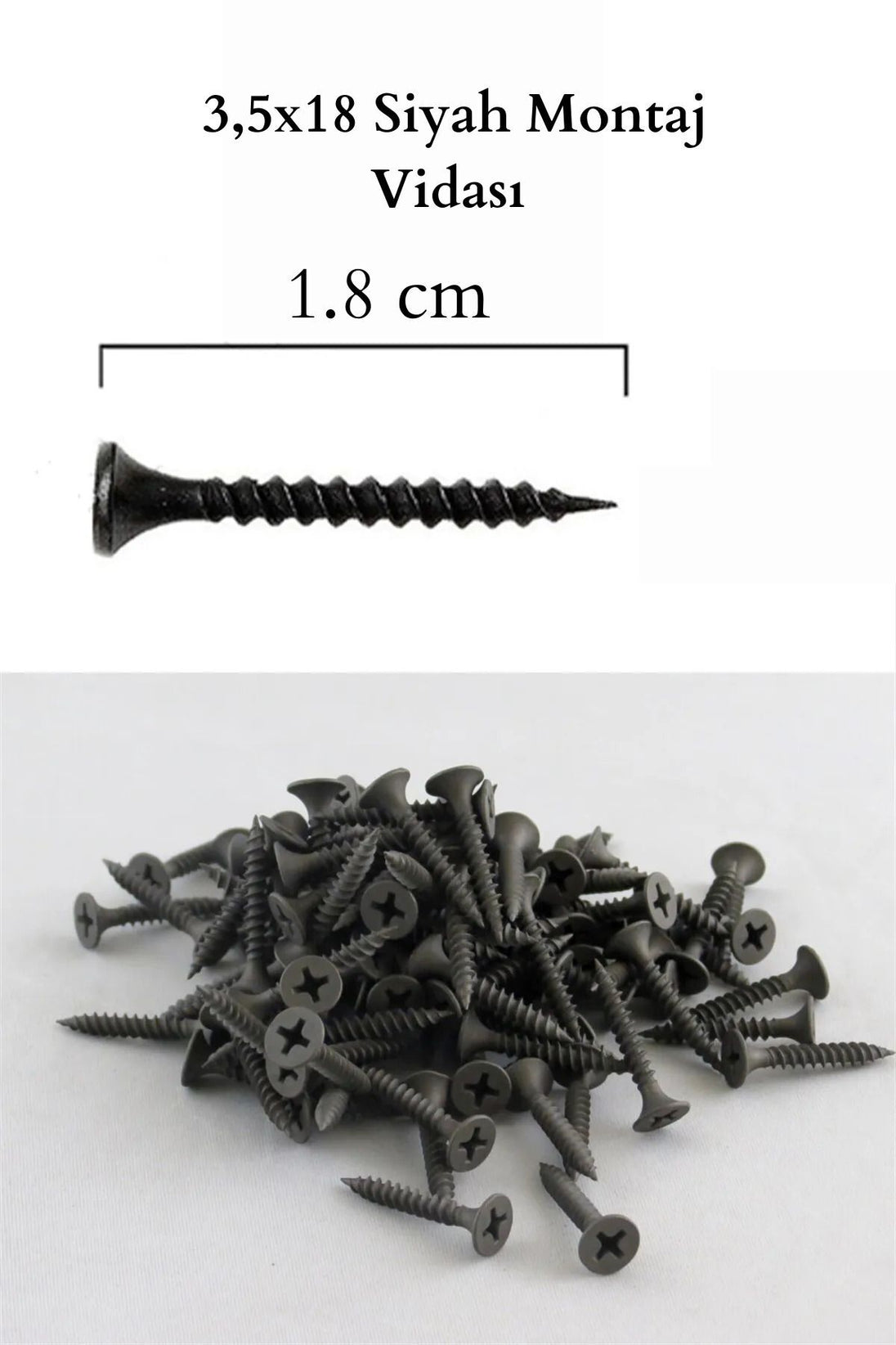 SİYAH 3.5X18 MONTAJ VİDASI 30 ADET