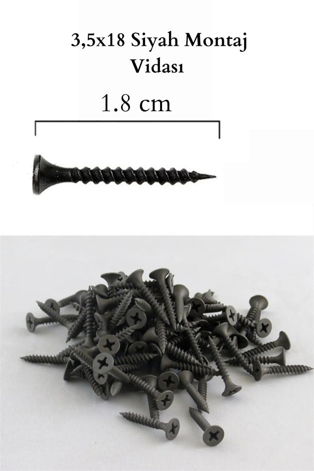 SİYAH 3.5X18 MONTAJ VİDASI 30 ADET