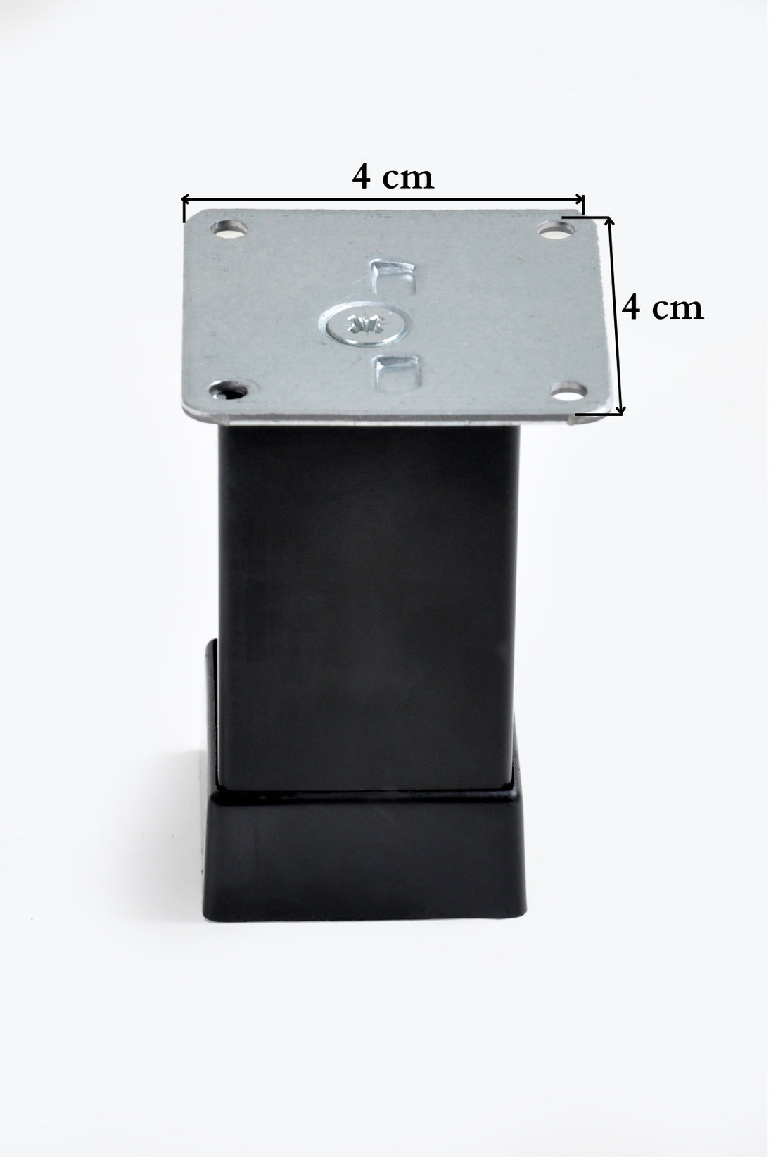5 Cm Metal Düz Kare 40x40 Mobilya Koltuk Ayak Siyah (4 ADET) Paslanmaz