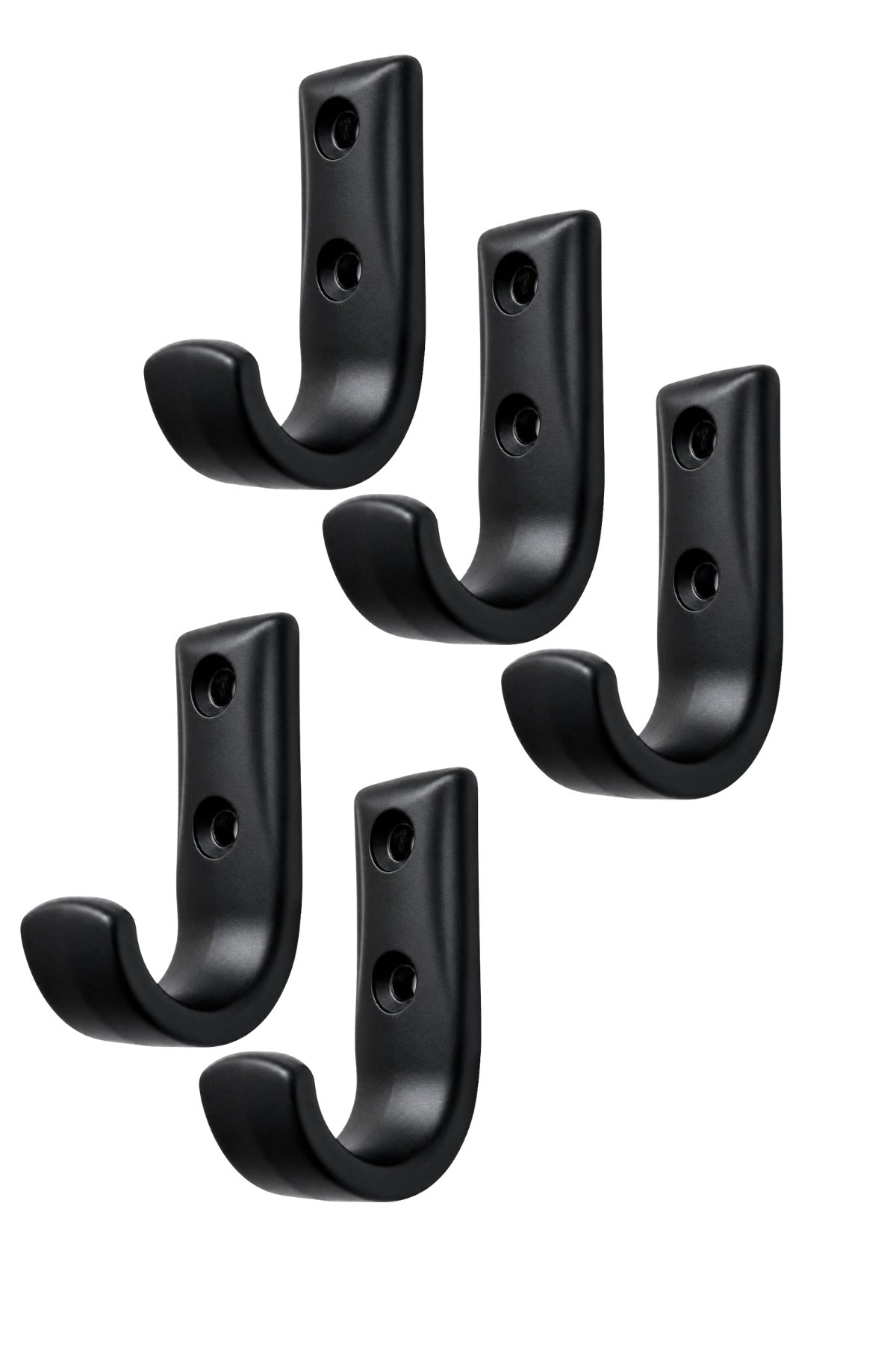 Siyah Metal Elbise Askısı, Duvar Montaj Askılık, 5x3x1.8 cm, Montaj Vidaları Dahil, 5 Adet