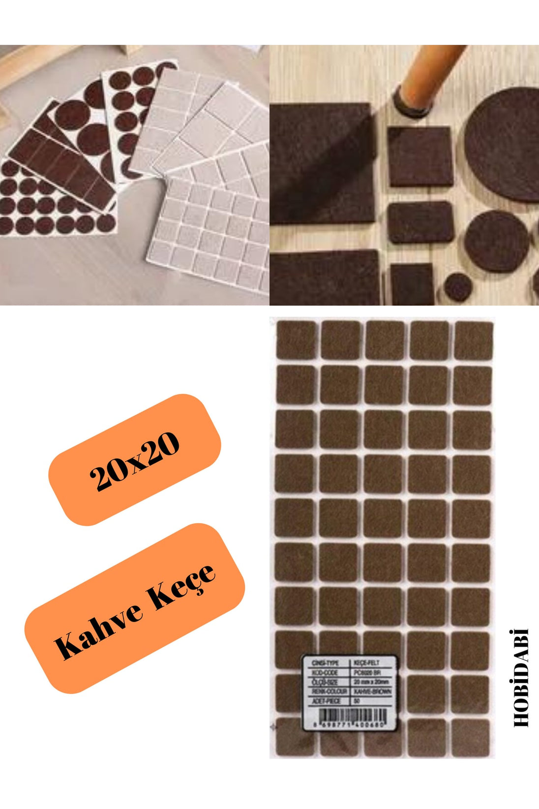 Mobilya Masa Sandalye Keçesi 20x20mm
