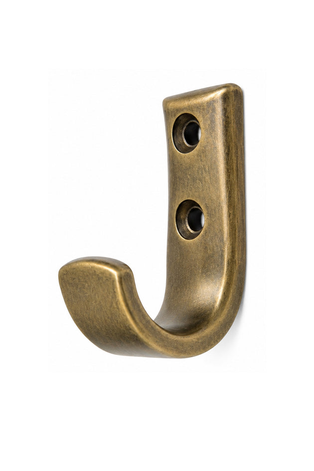 Antik Sarı Metal Elbise Askısı, Duvar Montaj Askılık, 5x3x1.8 cm, Montaj Vidaları Dahil, 5 Adet