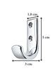 Krom Metal Elbise Askısı, Duvar Montaj Askılık, 5x3x1.8 cm, Montaj Vidaları Dahil, 5 Adet