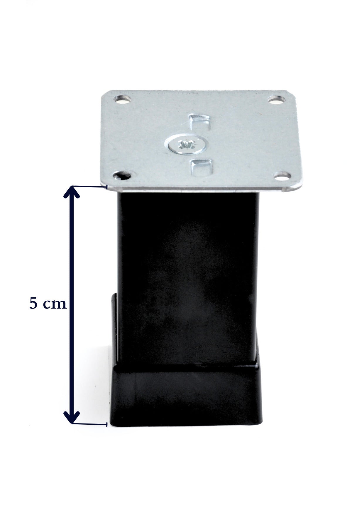 5 Cm Metal Düz Kare 40x40 Mobilya Koltuk Ayak Siyah (4 ADET) Paslanmaz