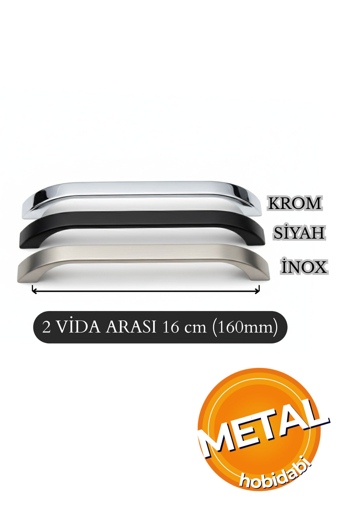 160 mm Metal 10 Adet Göksu Siyah Kulp Tv Ünitesi Kulbu Mobilya Çekmece Vestiyer Mutfak Dolap
