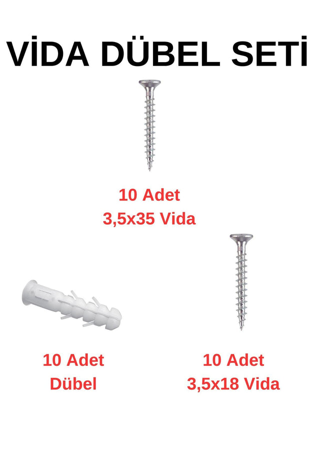 Vida Dübel Seti Dolap Sabitleme Kiti Için