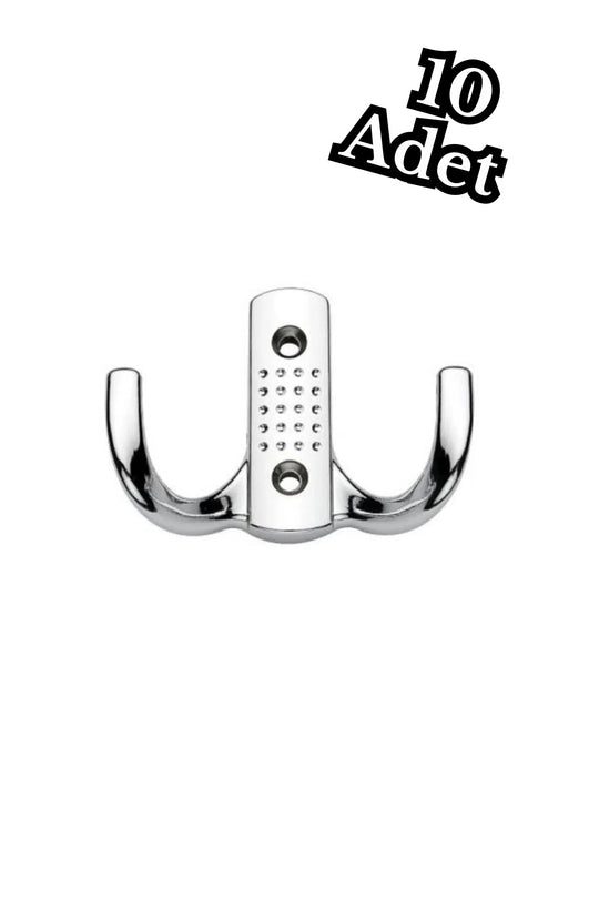 10 Adet Metal Noktalı Portmanto Askı Vestiyer Askısı Krom