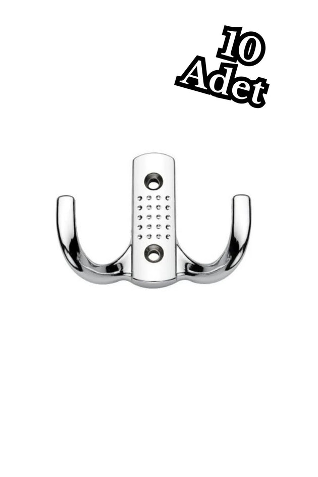 10 Adet Metal Noktalı Portmanto Askı Vestiyer Askısı Krom